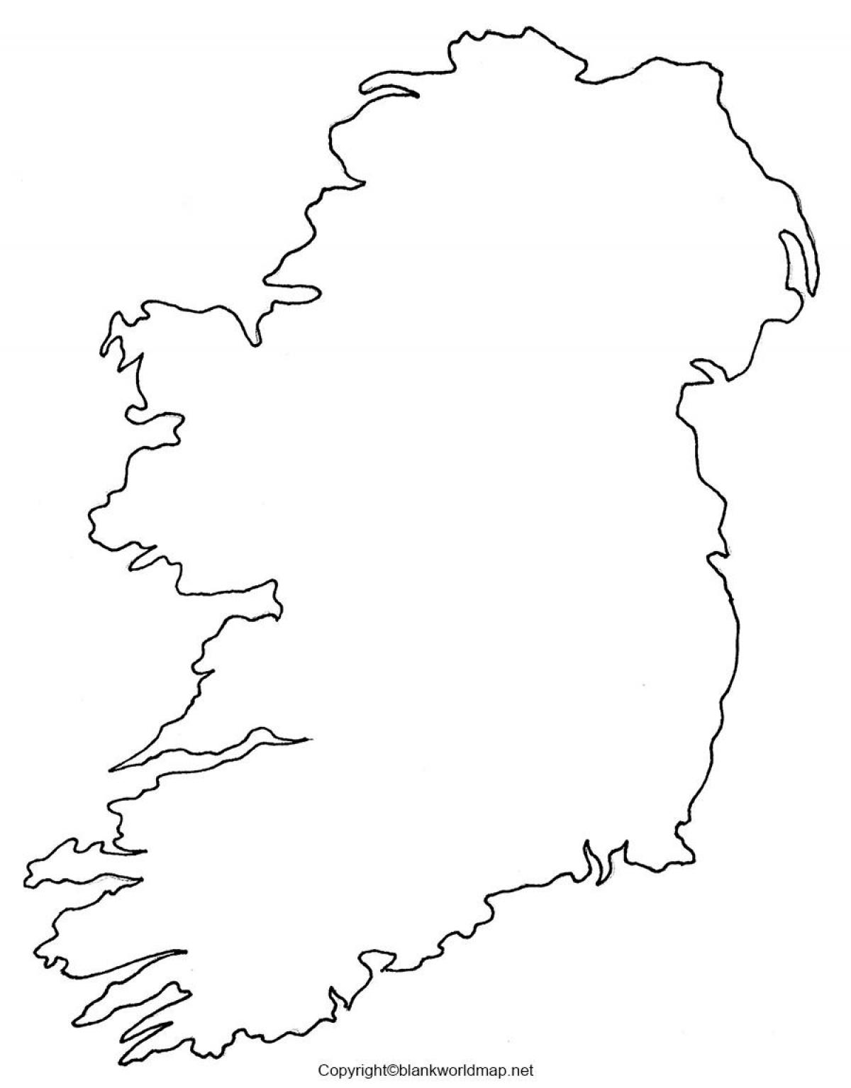 Пустая карта Ирландии
